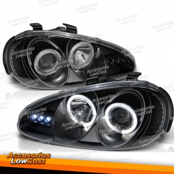 FARÓIS PARA MAZDA MX3 91-98 OLHOS DE ANJO PRETOS
