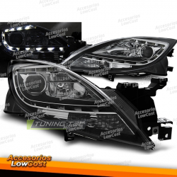 FAROS DELANTEROS PARA MAZDA 6 II 10-12 NEGROS LUZ DIURNA