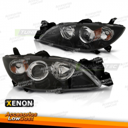 FARÓIS PARA MAZDA 3 03-09 4D XENON PRETO