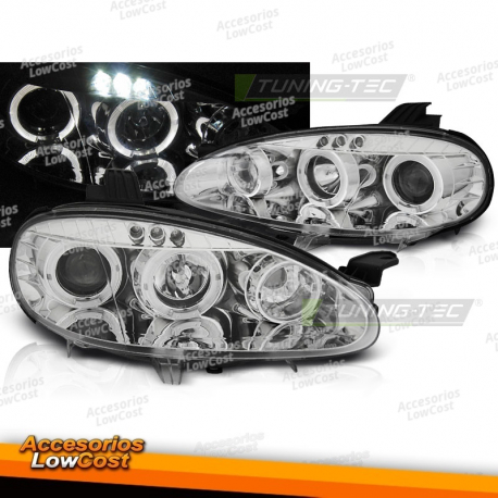 FARÓIS PARA MAZDA MX5 01-05 OLHOS DE ANJO CROMADOS