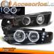 FARÓIS PARA MITSUBISHI GALANT 8 (EA0) 96-06 PRETOS ANGEL EYES CCFL