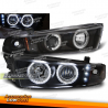 FAROS DELANTEROS PARA MITSUBISHI GALANT 8 (EA0) 96-06 OJOS DE ANGEL NEGROS CCFL