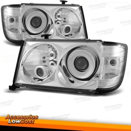 FAROIS PARA MERCEDES E W124 / 93-95 CROMADO VIDRO LISO