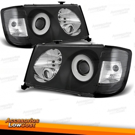 FAROIS PARA MERCEDES E W124 / 85-93 PRETO VIDRO LISO