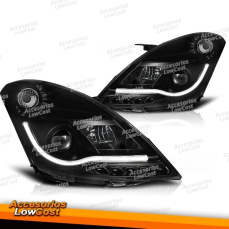 FARO DELANTERO DE LUZ DE TUBO NEGRA PARA SUZUKI SWIFT V 10-16