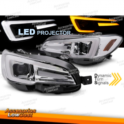 FAROS DELANTEROS LED DRL CROMADOS PARA SUBARU WRX 14-22
