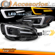FARÓIS DRL LED PRETOS PARA SUBARU WRX 14-22
