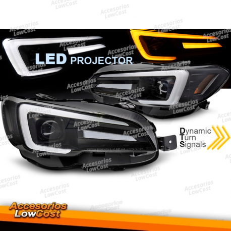 FAROS DELANTEROS LED DRL NEGROS PARA SUBARU WRX 14-22