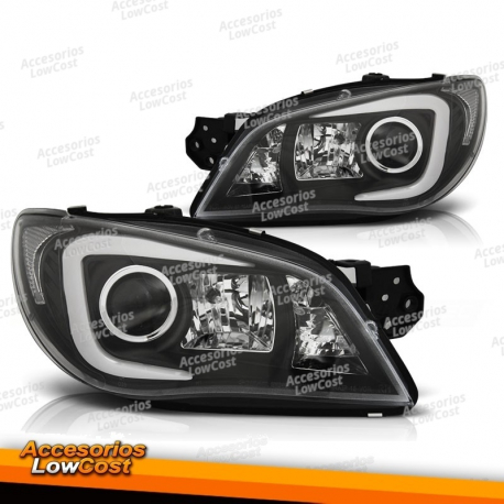 FAROS DELANTEROS PARA SUBARU IMPREZA II GD 06-07 LUZ TUBO NEGRA