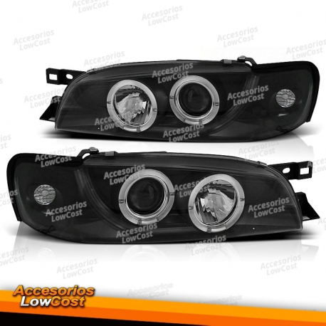FAROS DELANTEROS PARA SUBARU IMPREZA 05.93-10.00 OJOS DE ANGEL NEGRO