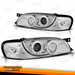 FAROS DELANTEROS PARA SUBARU IMPREZA 05.93-10.00 OJOS DE ANGEL CROMADOS