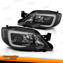FAROS DELANTEROS PARA SUBARU IMPREZA III GH 07-12 TUBO NEGRO HID