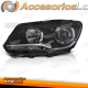 FARO DELANTERO NEGRO LADO IZQUIERDO H7 TYC PARA VW CADDY TOURAN 11-14