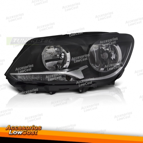 FARO DELANTERO NEGRO LADO IZQUIERDO H7 TYC PARA VW CADDY TOURAN 11-14