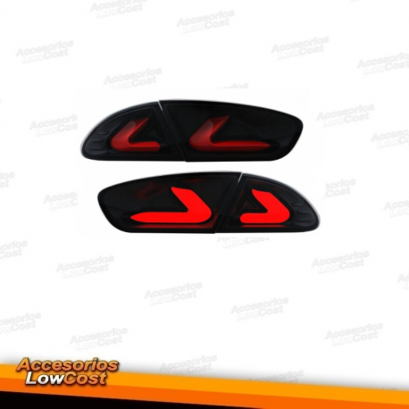 PILOTOS TRASEROS FULL LED PARA SEAT LEON 1P (09-12), LED LIGHTBAR AHUMADOS