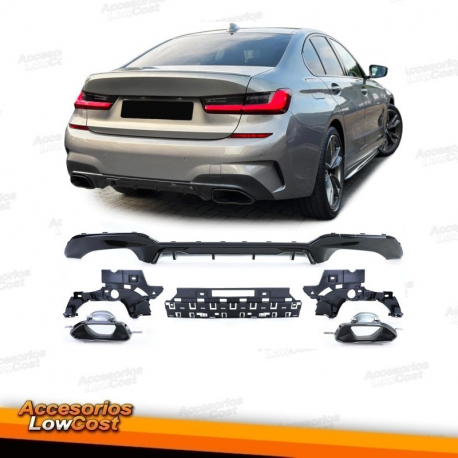 Difusor Traseiro BMW G20 / G21 340 Look M Performance Preto Brilhante