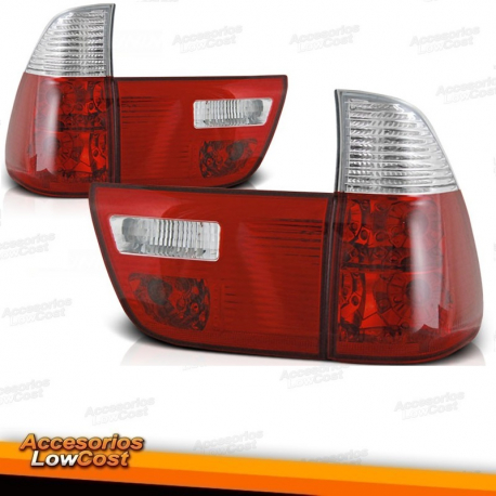 PILOTOS BMW X5, 99-03 CRISTAL CLARO ROJO-BLANCO