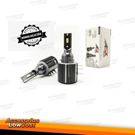 KIT BOMBILLAS ASX ULTRA LED H15 HOMOLOGADO + CERTIFICADO ITV