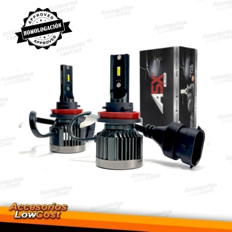 KIT DE LÂMPADAS ASX SUPER LED H8/H9/H11 APROVADO + CERTIFICADO ITV
