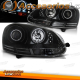 FARÓIS ANGEL EYES / VW GOLF 5 MK V / 03-08 FUNDO PRETO