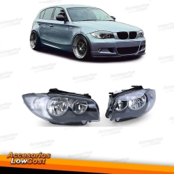 FAROS PARA BMW SERIE 1 E81, E82, E87 y E88 (DEL 2004 EN ADELANTE). FONDO COLOR NEGRO.