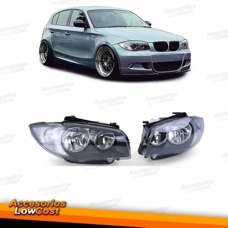 FAROIS PARA BMW SERIE 1 E81, E82, E87 E E88 (DEPOIS 2004 ) FUNDO PRETO