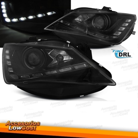 FAROS CON LUZ DIURNA PARA SEAT IBIZA 6J 12-15 FONDO NEGRO