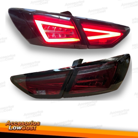 FAROLINS TRASEIROS LED / MITSUBISHI LANCER SEDAN / 08+ FUNDO CROMADO