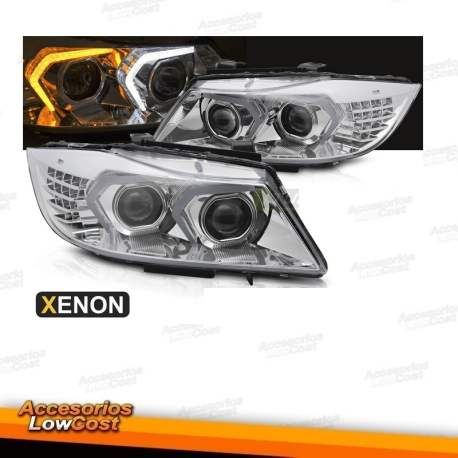 FAROL / OPTICA ESQUERDA XENON E90 / 05-08