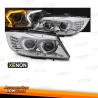FARÓIS LED FUNDO CROMO XENON para BMW E90/E91 09-11