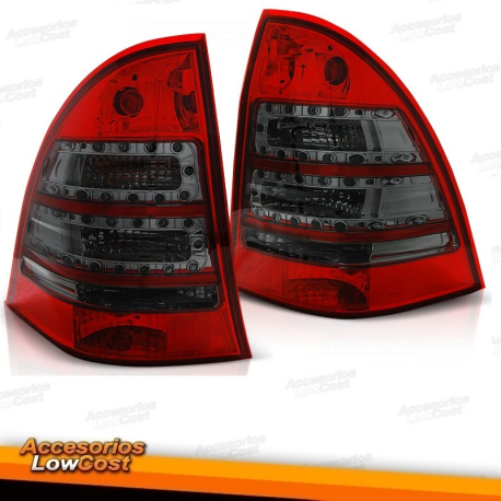 FAROLINS TRASEIROS LED / MERCEDES C W203 KOMBI / 00-04 VERMELHO BRANCO