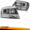 FAROS DELANTEROS PARA CHRYSLER JEEP GRAND CHEROKEE 99-05.05 CROMADOS