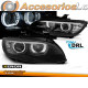 FARÓIS XENON COM OLHOS DE ANJO E LUZES DIURNAS LED PARA BMW E92/E93 (2006/2010), FUNDO PRETO, D1S AFS