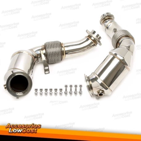 Downpipe sin catalizador con tubo flexible apto para BMW Serie 5 Tipo F07, F10, F11,