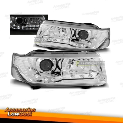 FAROIS COM LUZ DIURNA / VW PASSAT B4 / 93-96 FUNDO CROMADO