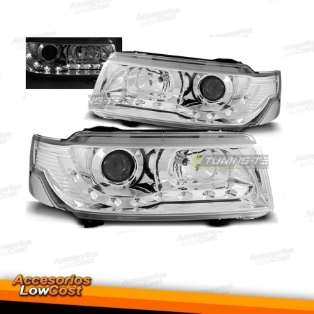 FAROS LUZ DIURNA PASSAT- 93-96 CRISTAL CLARO/CROMADO.