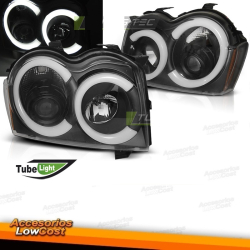 FAROIS ANGEL EYES PEUGEOT 307. FUNDO PRETO