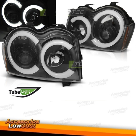 FAROIS ANGEL EYES PEUGEOT 307. FUNDO PRETO