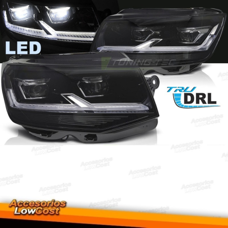 FAROS LED NEGROS DRL para VW T6 15-19