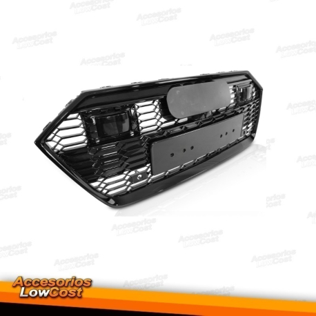PARRILLA AUDI A7 C8 4K 18-23 LOOK RS NEGRO BRILLO