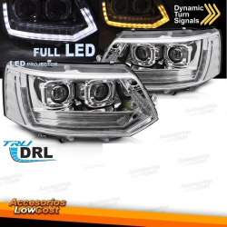 Faros delanteros FULL LED, tubelight T6, con luz diurna secuencial, para VW T5 10-15