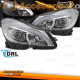 FAROS TUBULARES LED CROMADOS CON LUCES DIURNAS SECUENCIALES para MERCEDES W204 11-14