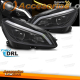 FAROS TUBULARES LED NEGROS CON LUCES DIURNAS SECUENCIALES para MERCEDES W204 11-14