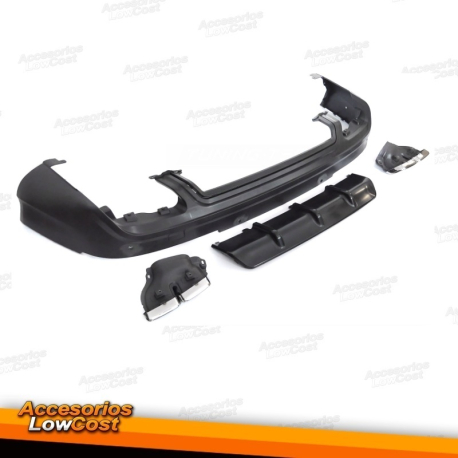 DIFUSOR DOBLE SALIDA PDC NEGRO  look RS para AUDI Q7 4L 05-15