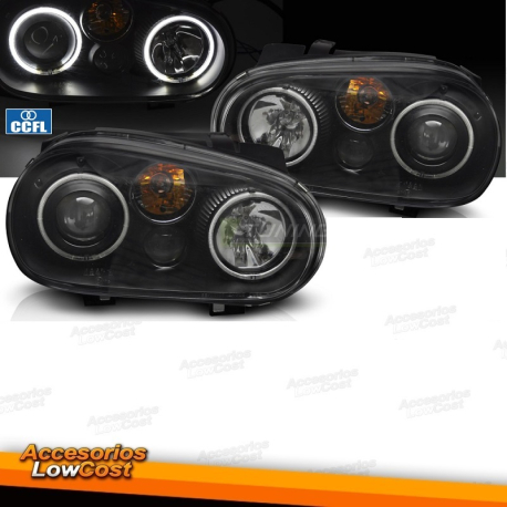 FAROS ANGEL EYES CCFL NEGROS para VW GOLF IV 97-03