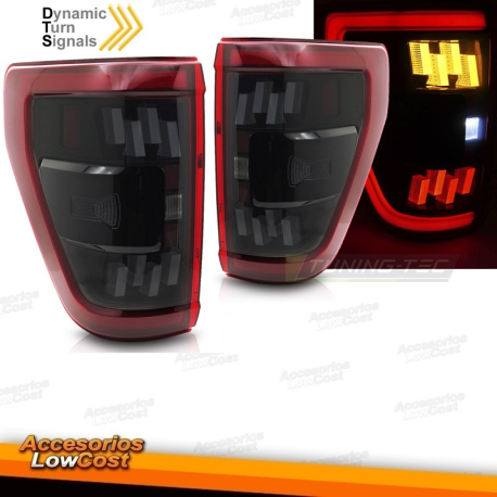 PILOTOS TRASEROS LED ROJOS SEC. PARA FORD F150 MK14 2020-23