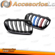 PARRILLA DEPORTIVA NEGRO BRILLANTE TRICOLOR DOBLE BARRA compatible con BMW E92 / E93 LCI 10-13