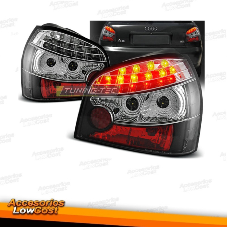 FAROLINS TRASEIROS LED / AUDI A3 / 96-00 PRETO