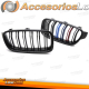 Grelha desportiva preta brilhante tricolor com barra dupla, compatível com BMW F30/F31 11-18
