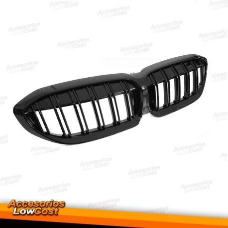 REJILLA DEPORTIVA DOBLE BARRA NEGRO BRILLANTE compatible con BMW G20/G21 19-22